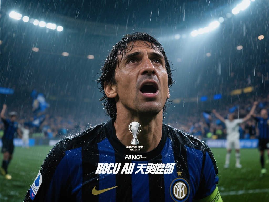 国米挺进决赛AI海报：雨中激情挥臂的小因扎吉，是否唤起你对那个男人的记忆？